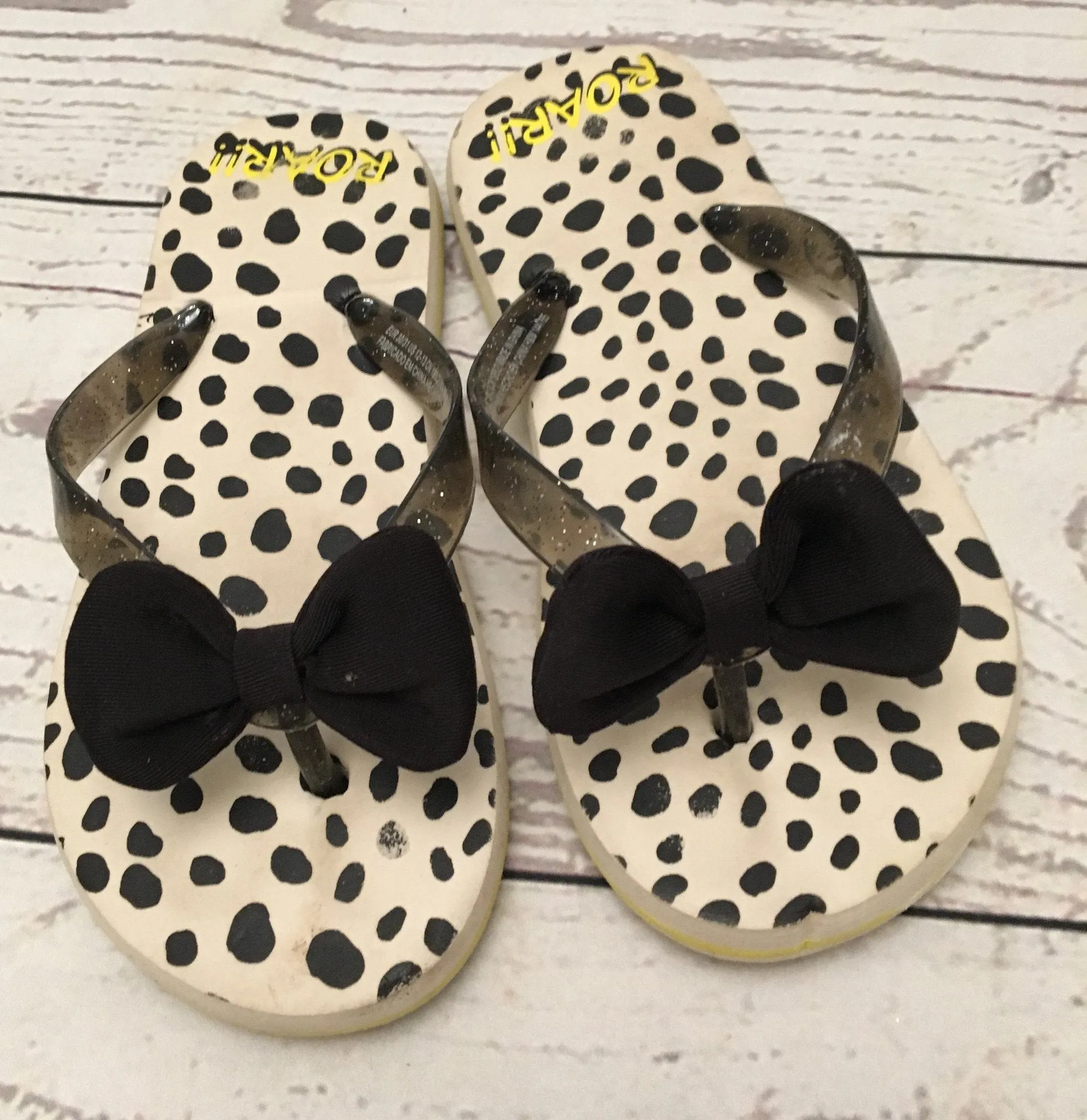 12-13 Animal Print Flip Flops H&M