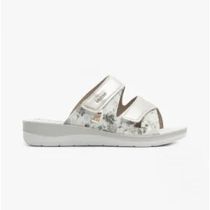 1361 Ladies Slip-On Mule Sandals White