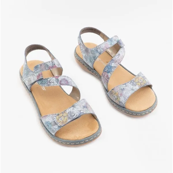 659C7-90 Ladies Leather Sandals Multi
