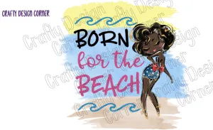 African American Head Born for the Beach Rainbow PNG/JPeg Download
