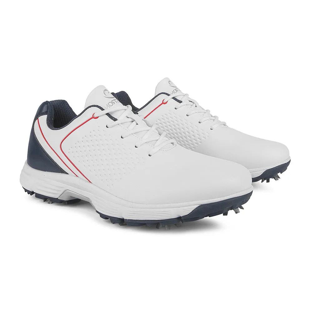 Ask Echo  G617 Men's Professional Spikes Golf Shoes / White-Blue