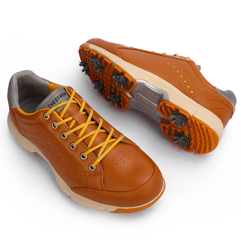 Ask Echo G716 Men's Professional Spikes Golf Shoes / Brown