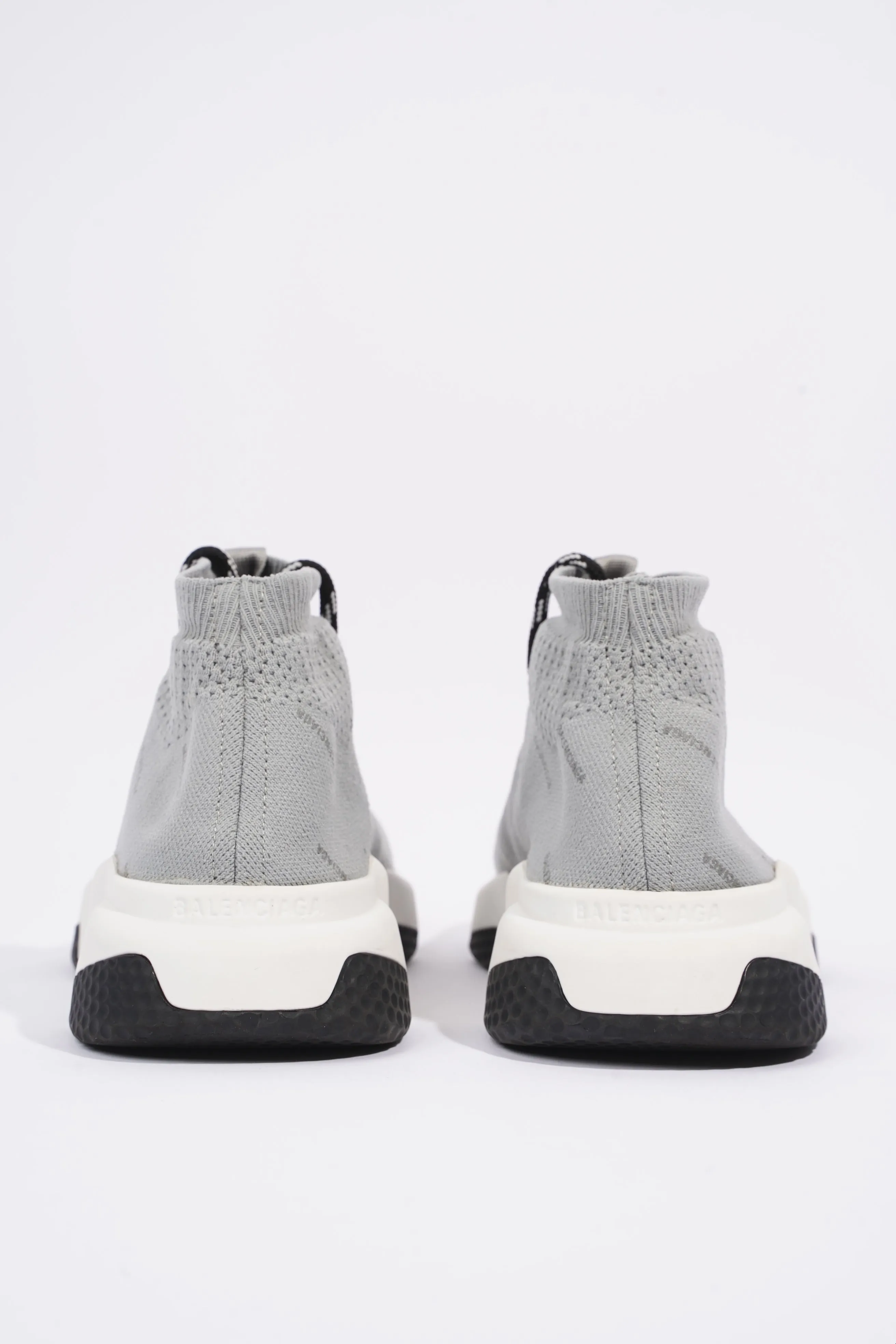 Balenciaga Womens Speed Lace Up Grey Logo All Over EU 38 / UK 5