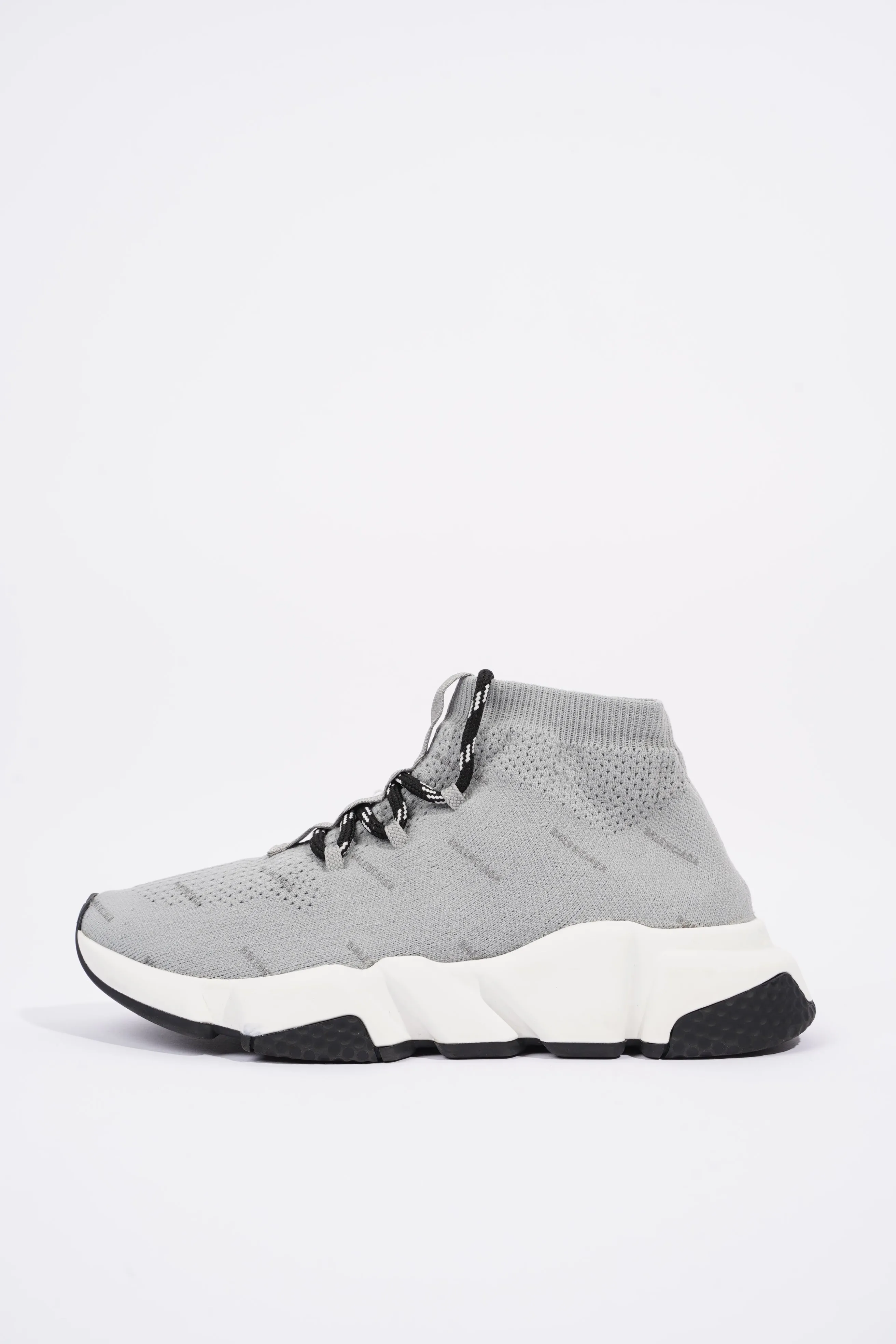 Balenciaga Womens Speed Lace Up Grey Logo All Over EU 38 / UK 5