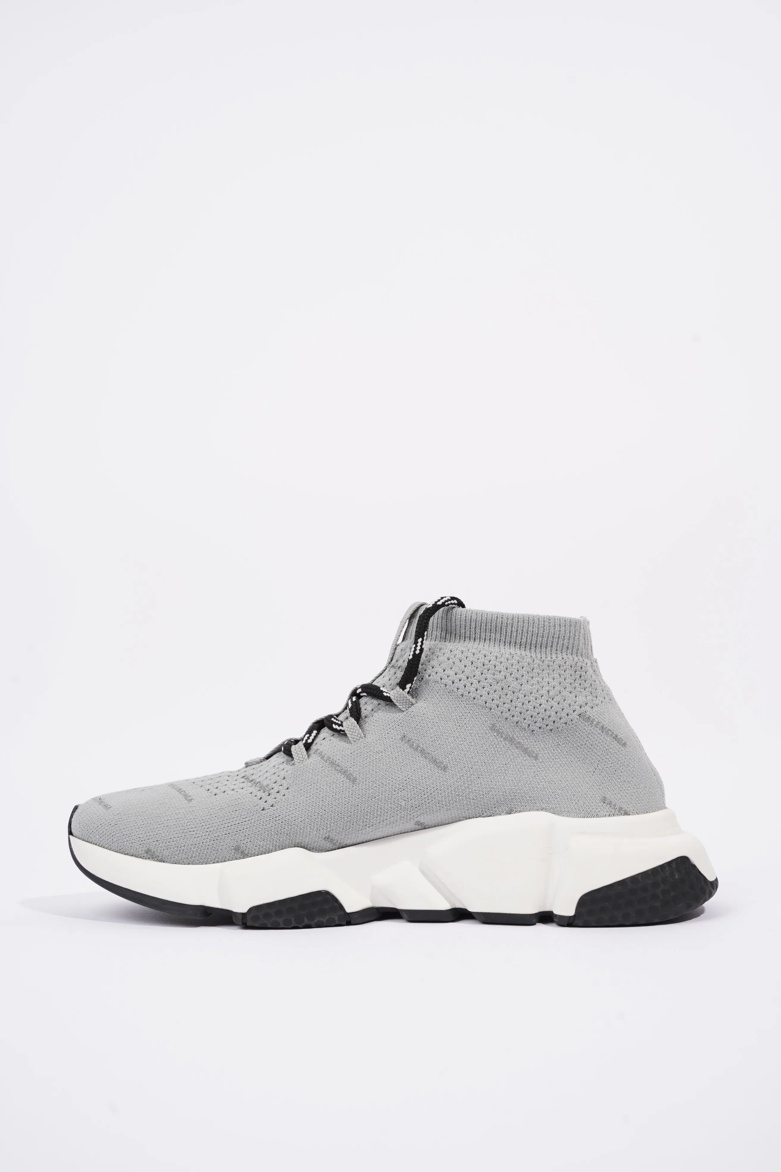 Balenciaga Womens Speed Lace Up Grey Logo All Over EU 38 / UK 5