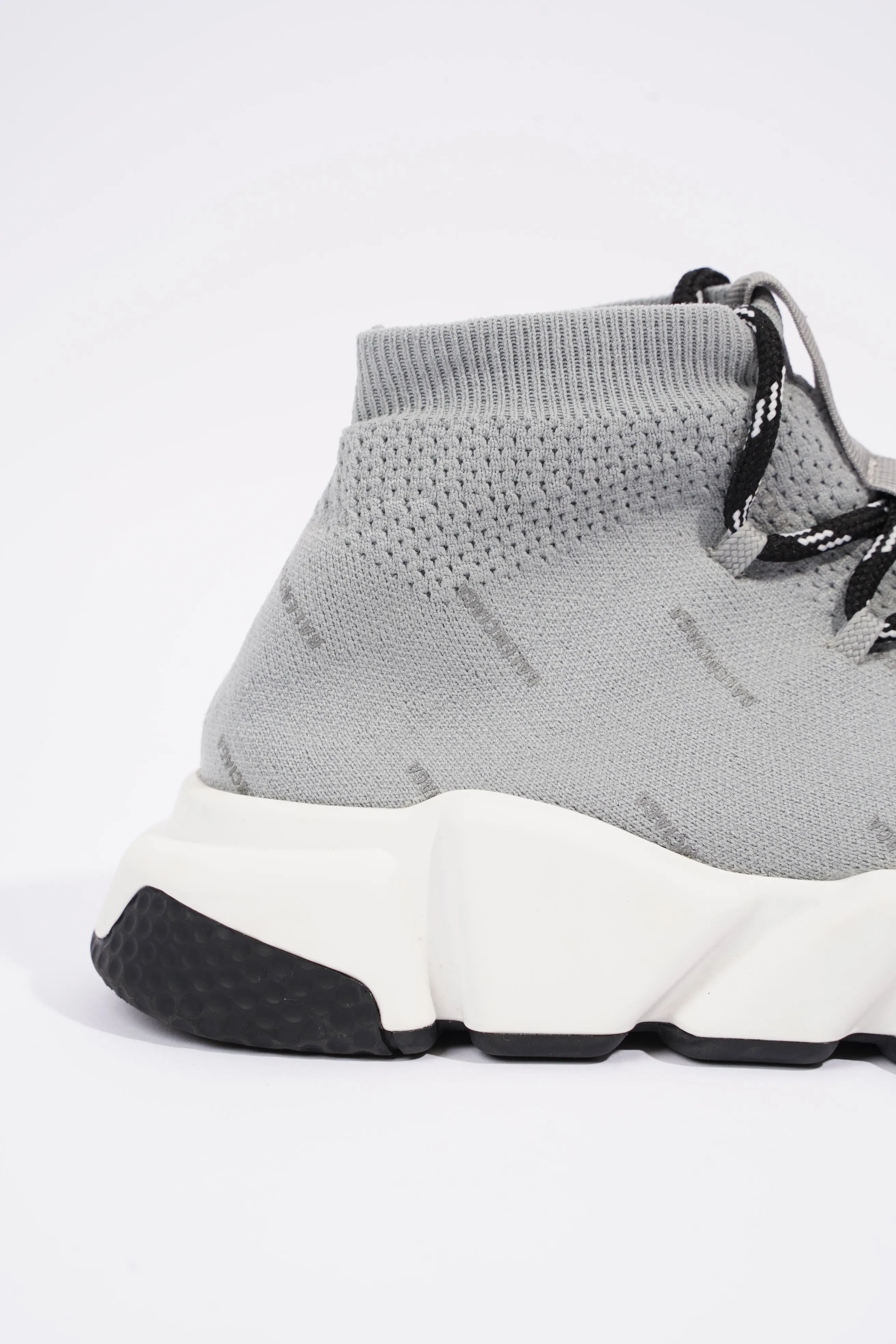 Balenciaga Womens Speed Lace Up Grey Logo All Over EU 38 / UK 5