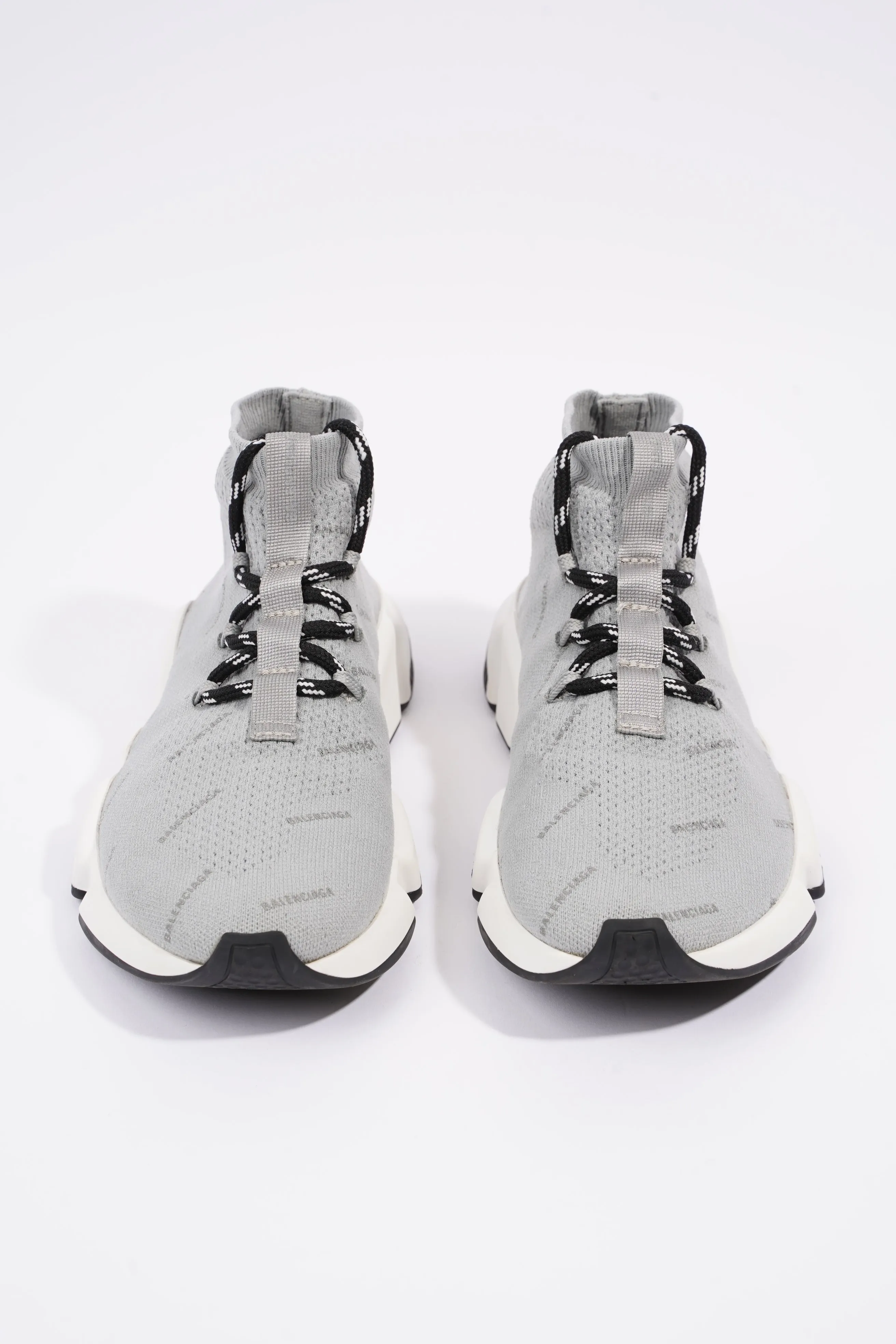 Balenciaga Womens Speed Lace Up Grey Logo All Over EU 38 / UK 5