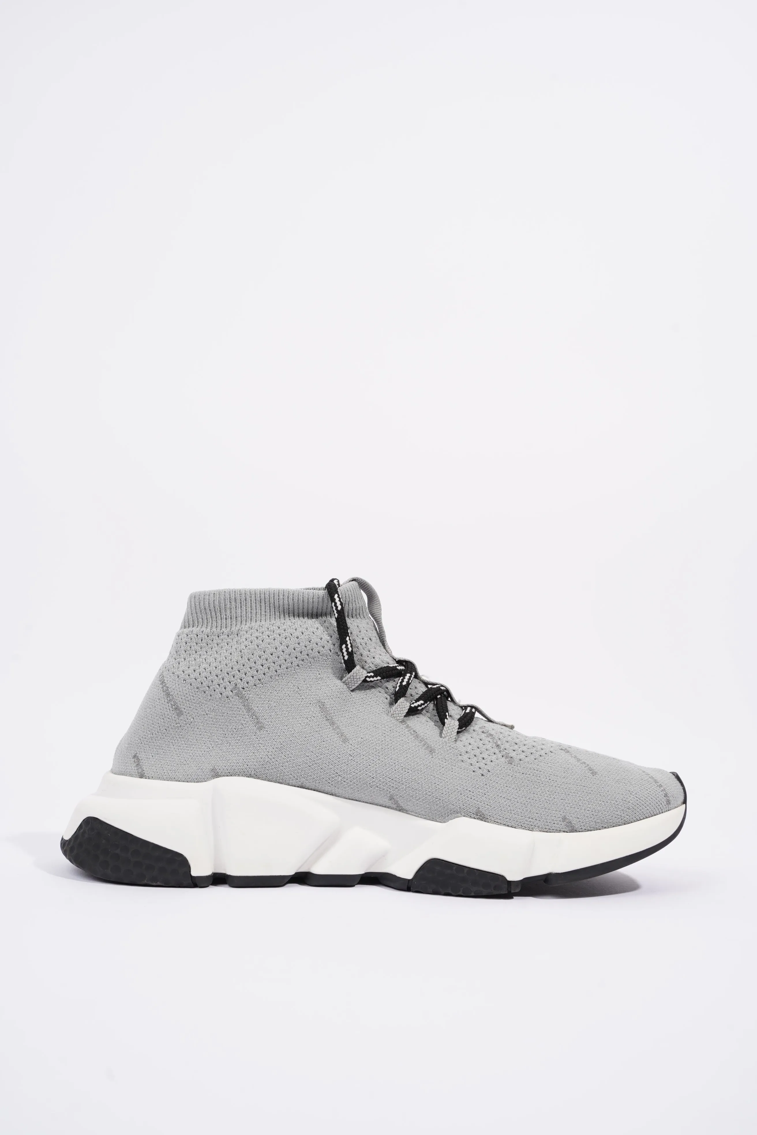 Balenciaga Womens Speed Lace Up Grey Logo All Over EU 38 / UK 5