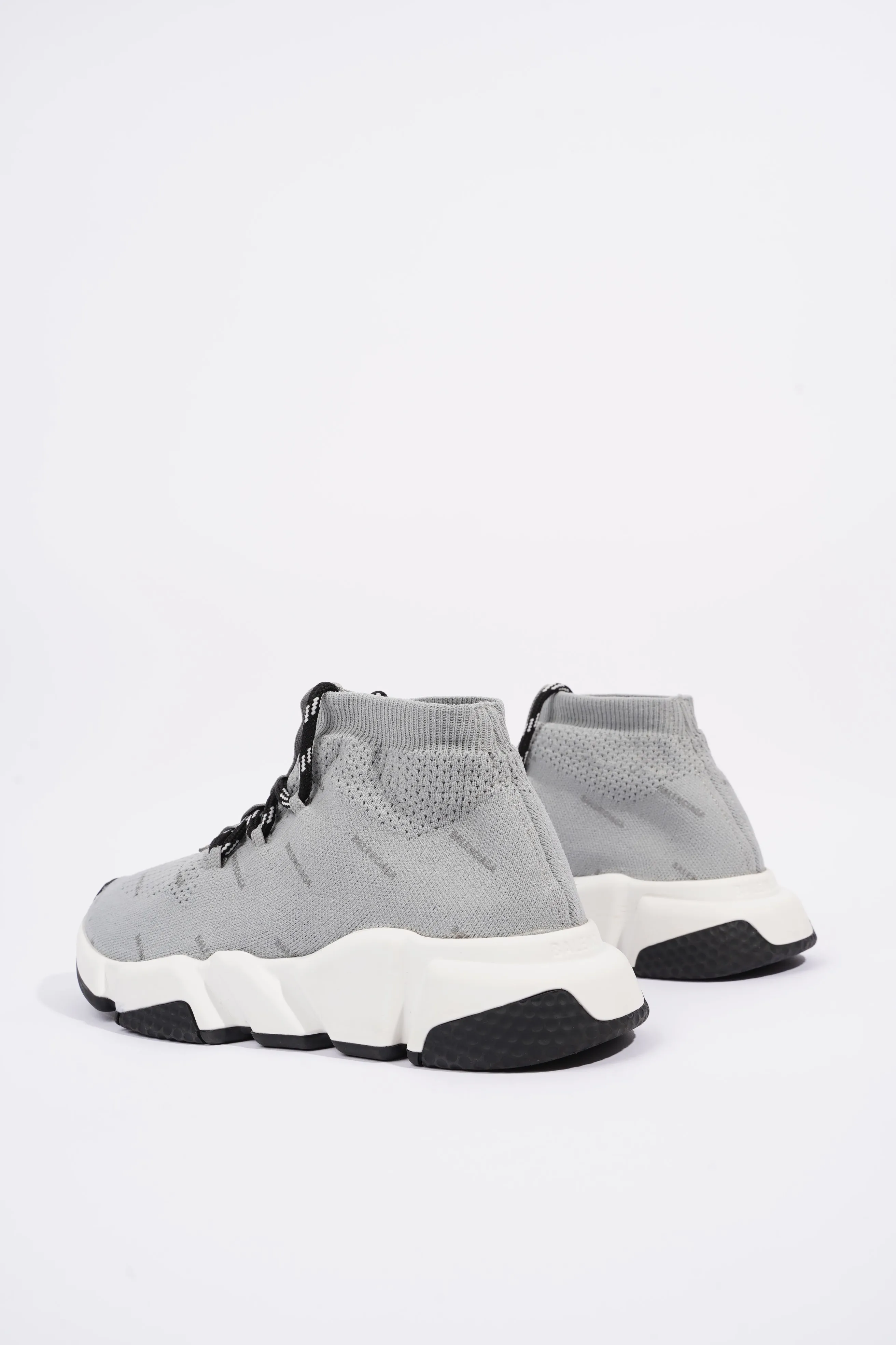 Balenciaga Womens Speed Lace Up Grey Logo All Over EU 38 / UK 5