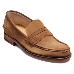 Barker Caruso Beige Suede Penny Loafer@
