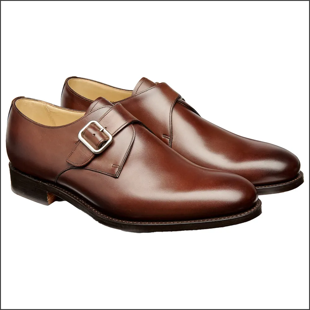 Barker Northcote Ebony Calf Monk Strap--