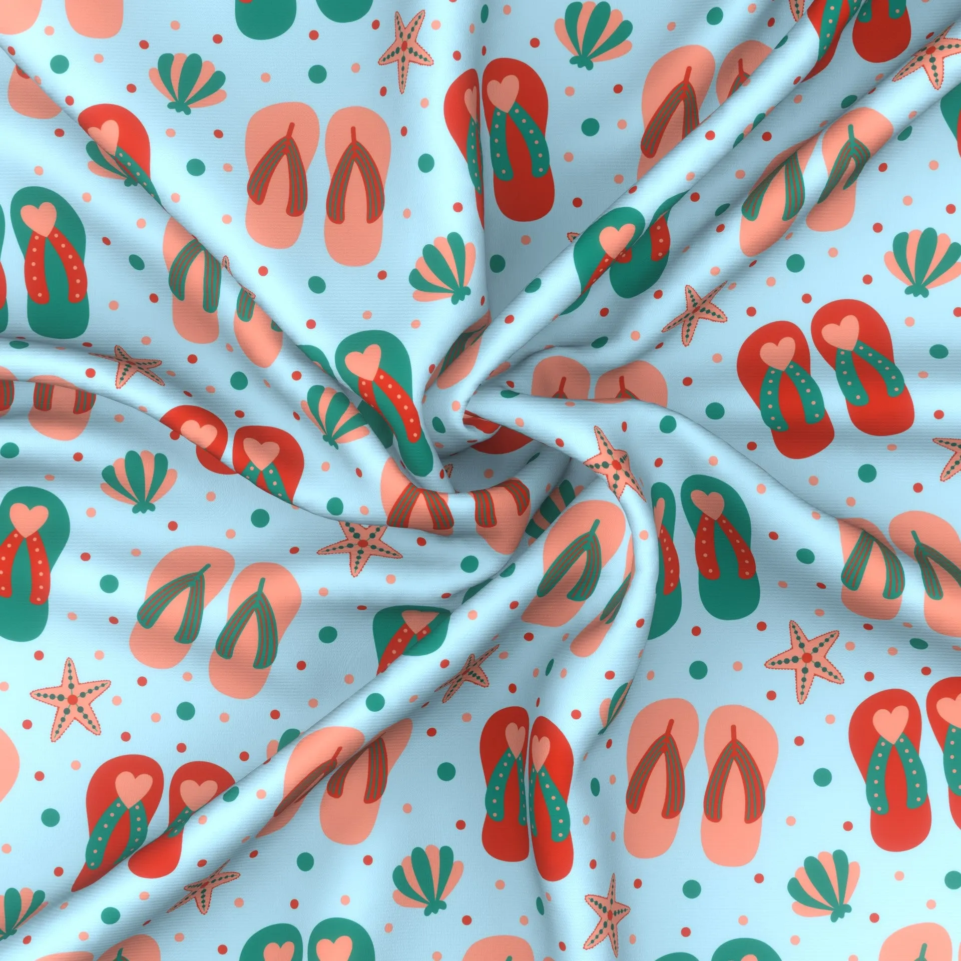 Beach Flip Flop Slippers on Sky Blue
