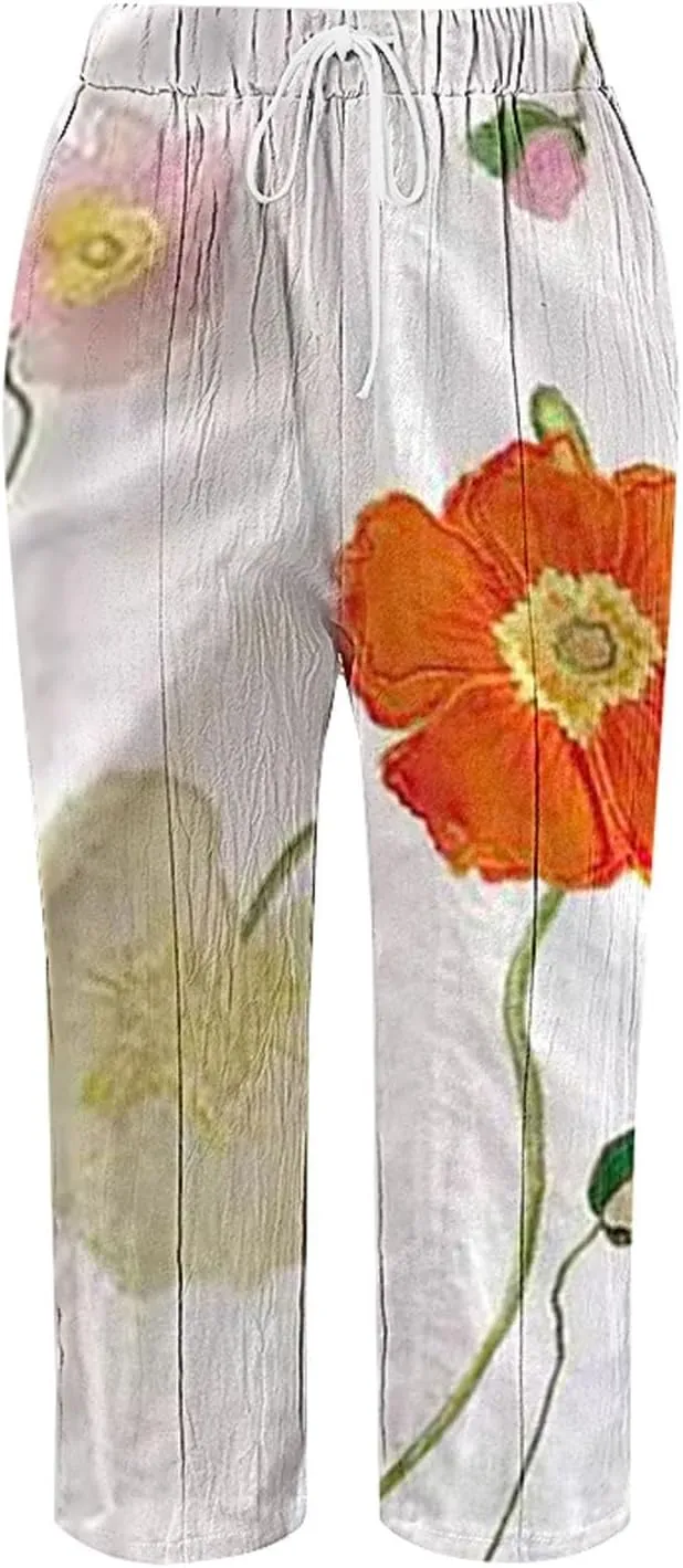 Black Leggings Women Casual Drawstring Pants High Waisted Drawstring Lounge Pants Cotton Linen Pants Women