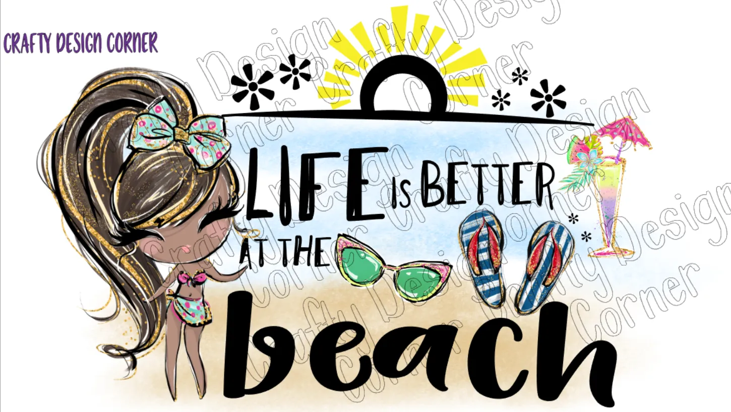 Bundle for all 4 Life is Better at the Beach PNG/JPeg Digital
