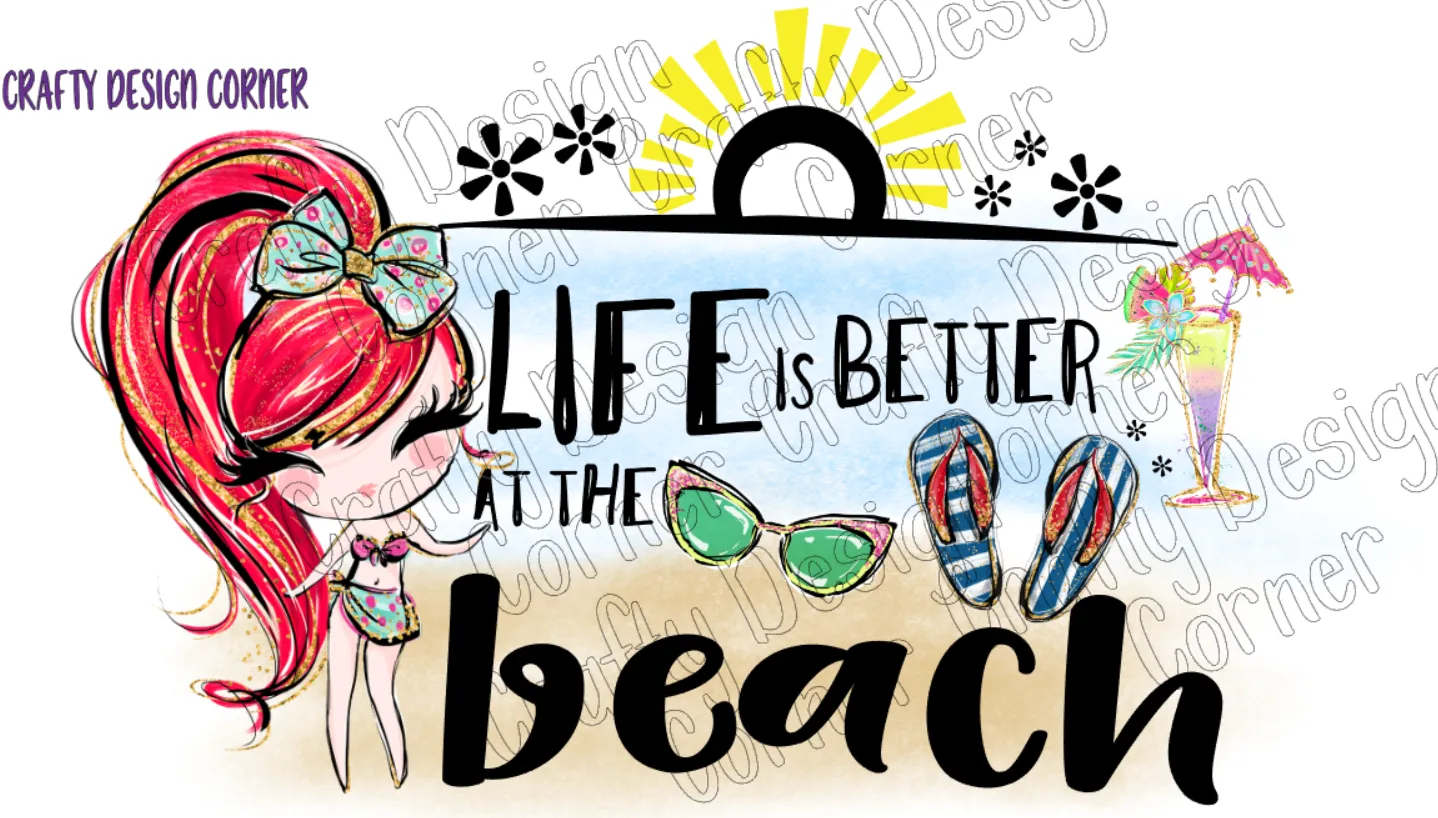 Bundle for all 4 Life is Better at the Beach PNG/JPeg Digital
