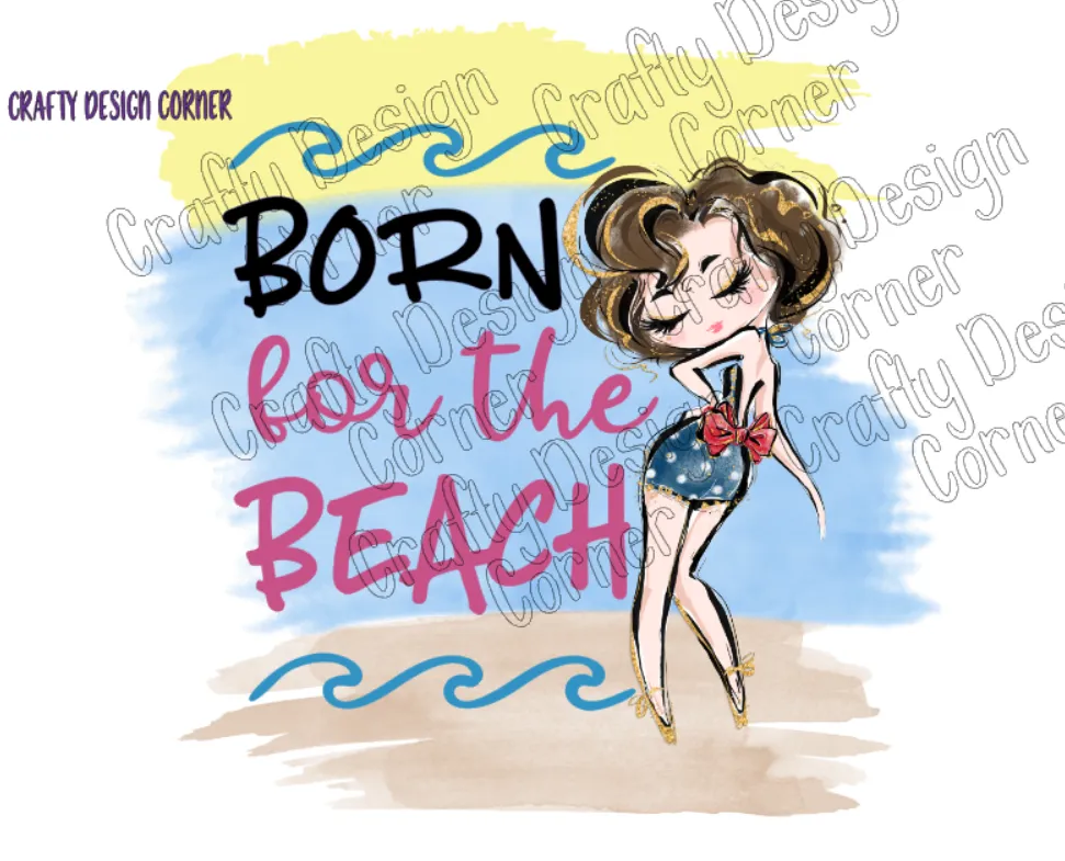 Bundle of All 5 Born for the Beach Rainbow PNG/JPeg DIGITAL Download