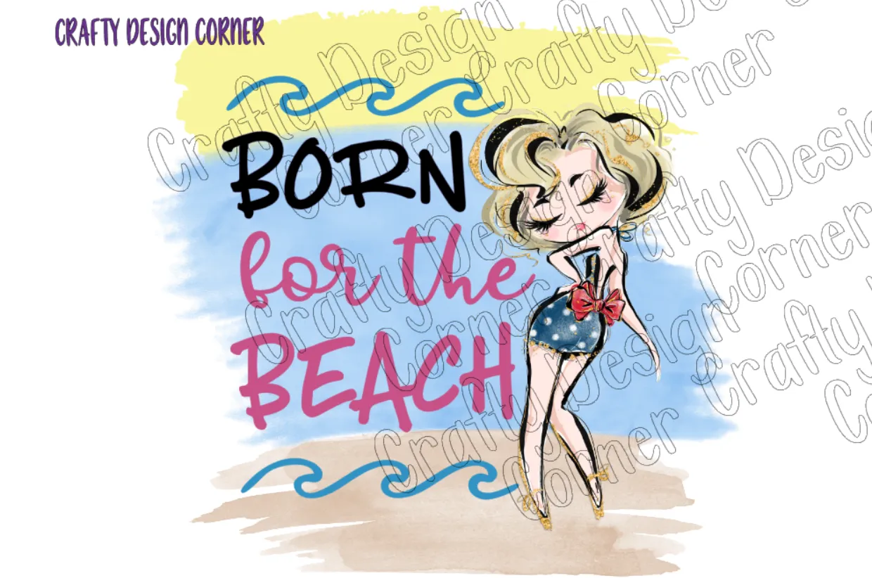 Bundle of All 5 Born for the Beach Rainbow PNG/JPeg DIGITAL Download