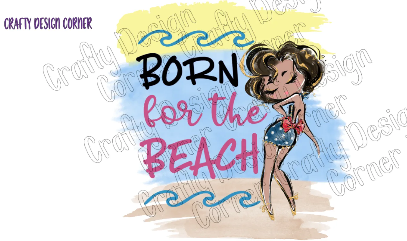 Bundle of All 5 Born for the Beach Rainbow PNG/JPeg DIGITAL Download