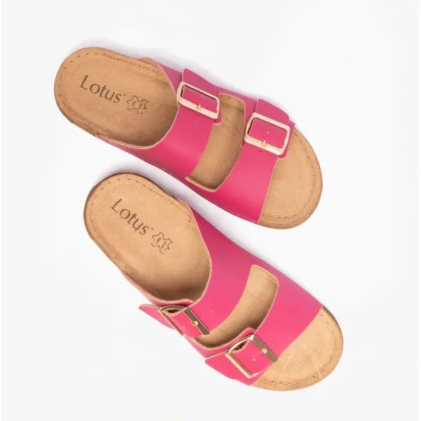 CORTONA Ladies Open-Toe Mule Sandals Raspberry