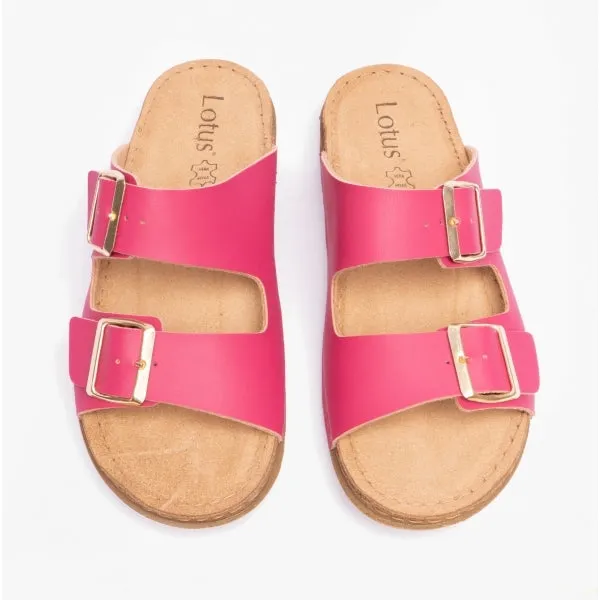 CORTONA Ladies Open-Toe Mule Sandals Raspberry