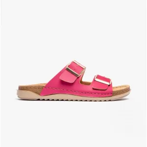 CORTONA Ladies Open-Toe Mule Sandals Raspberry