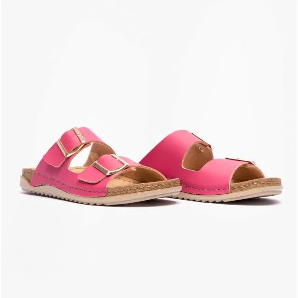 CORTONA Ladies Open-Toe Mule Sandals Raspberry