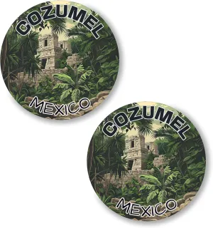 Cozumel Mexico Pin Button 2.25 inch 2-Pack  Pinback Button for Jeans Pants Shirt Backpack  Pins for Clothes Hat Cap ID45000
