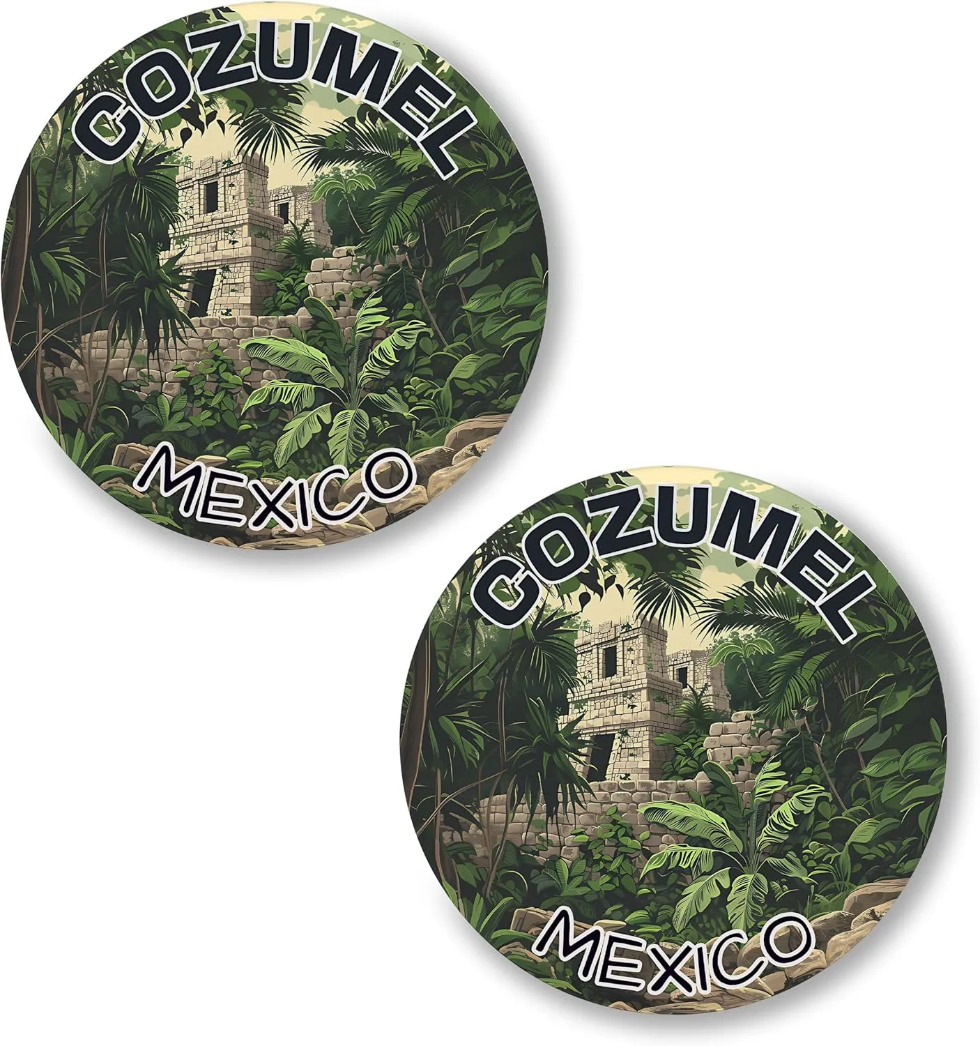 Cozumel Mexico Pin Button 2.25 inch 2-Pack  Pinback Button for Jeans Pants Shirt Backpack  Pins for Clothes Hat Cap ID45000