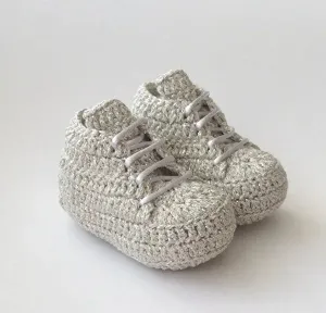 Crochet Baby Booties Grey