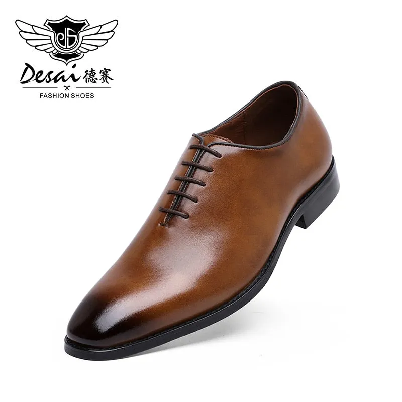 DESAI Men&#39;s Business Dress Casual Shoes For Men Soft Genuine Leather Fashion Mens Comfortable Oxford Shoes