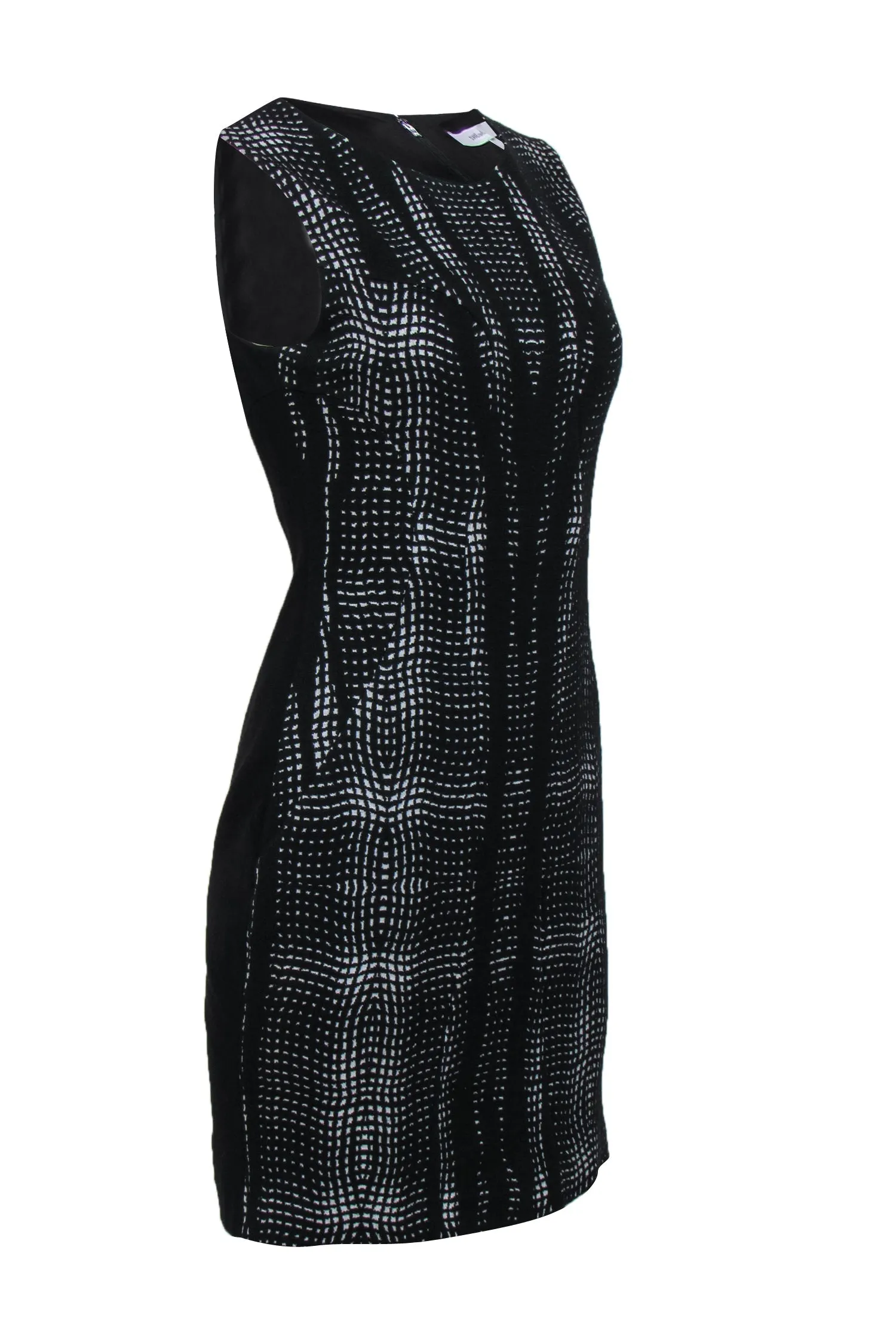 Diane von Furstenberg - Black & White Sleeveless Textured Dress Sz 6