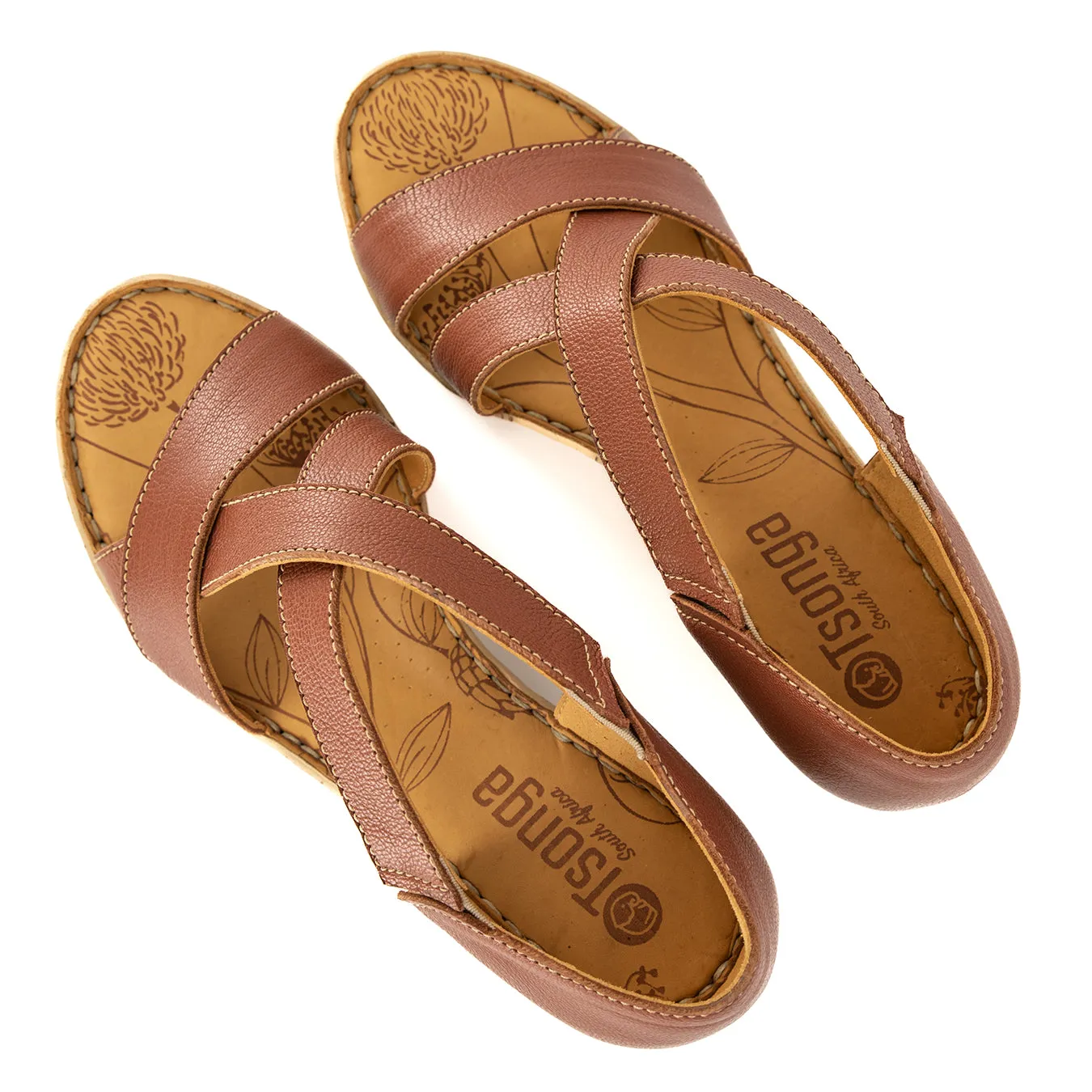 Ekundayo : Ladies High-Heeled Leather Sandal in Suede Cayak