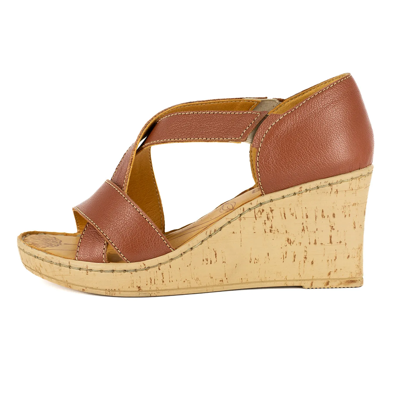Ekundayo : Ladies High-Heeled Leather Sandal in Suede Cayak