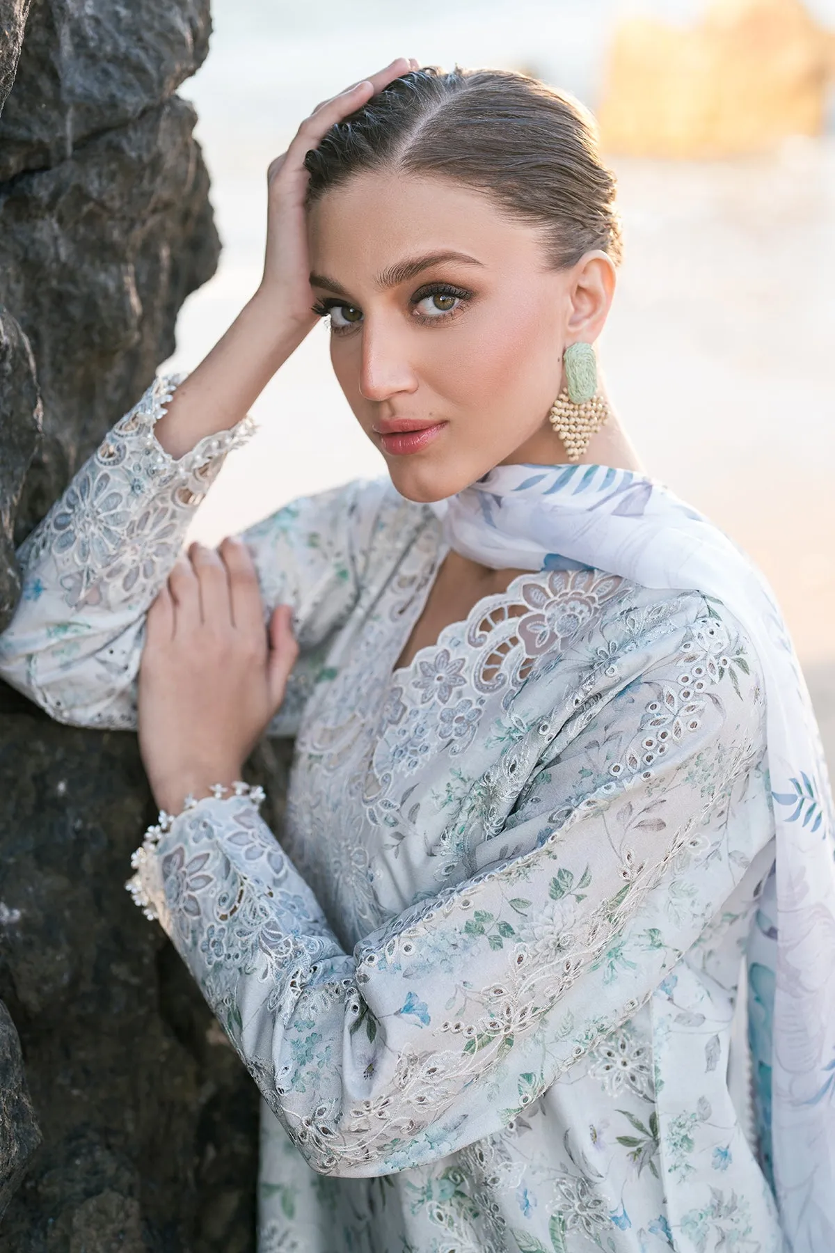 EMBROIDERED PRINTED LAWN UF-4129