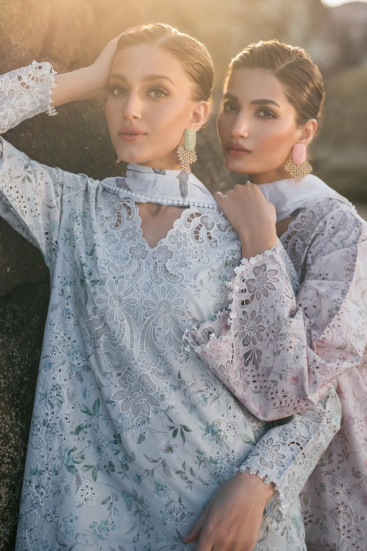 EMBROIDERED PRINTED LAWN UF-4129