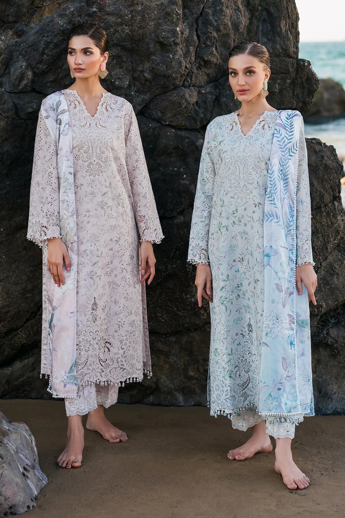 EMBROIDERED PRINTED LAWN UF-4129
