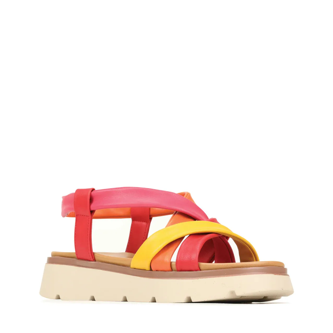 Fettuccine Sandal in Red Multi