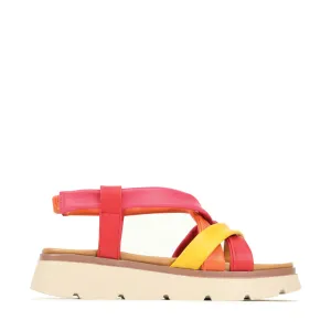 Fettuccine Sandal in Red Multi
