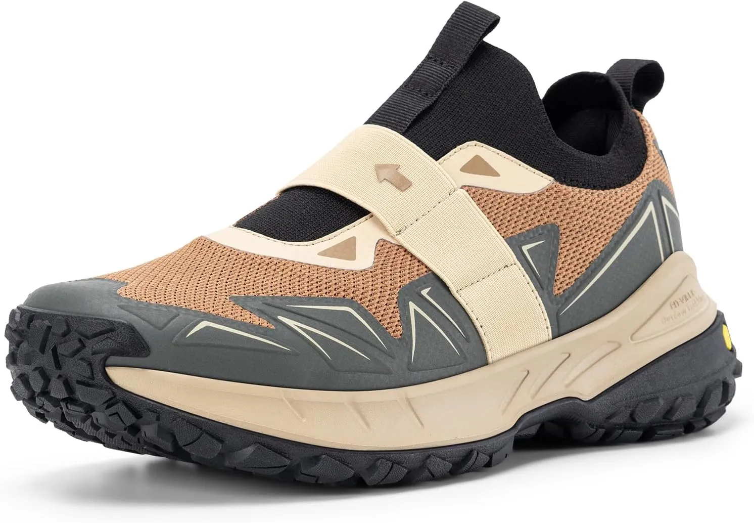 FitVille Men's Extra Wide Slip On Shoes Comfortable Orthopedic Hiking Sneakers with Arch Support Slip Resistant Trekking Walking Shoes for Travel Camping