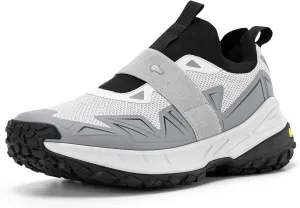 FitVille Men's Extra Wide Slip On Shoes Comfortable Orthopedic Hiking Sneakers with Arch Support Slip Resistant Trekking Walking Shoes for Travel Camping