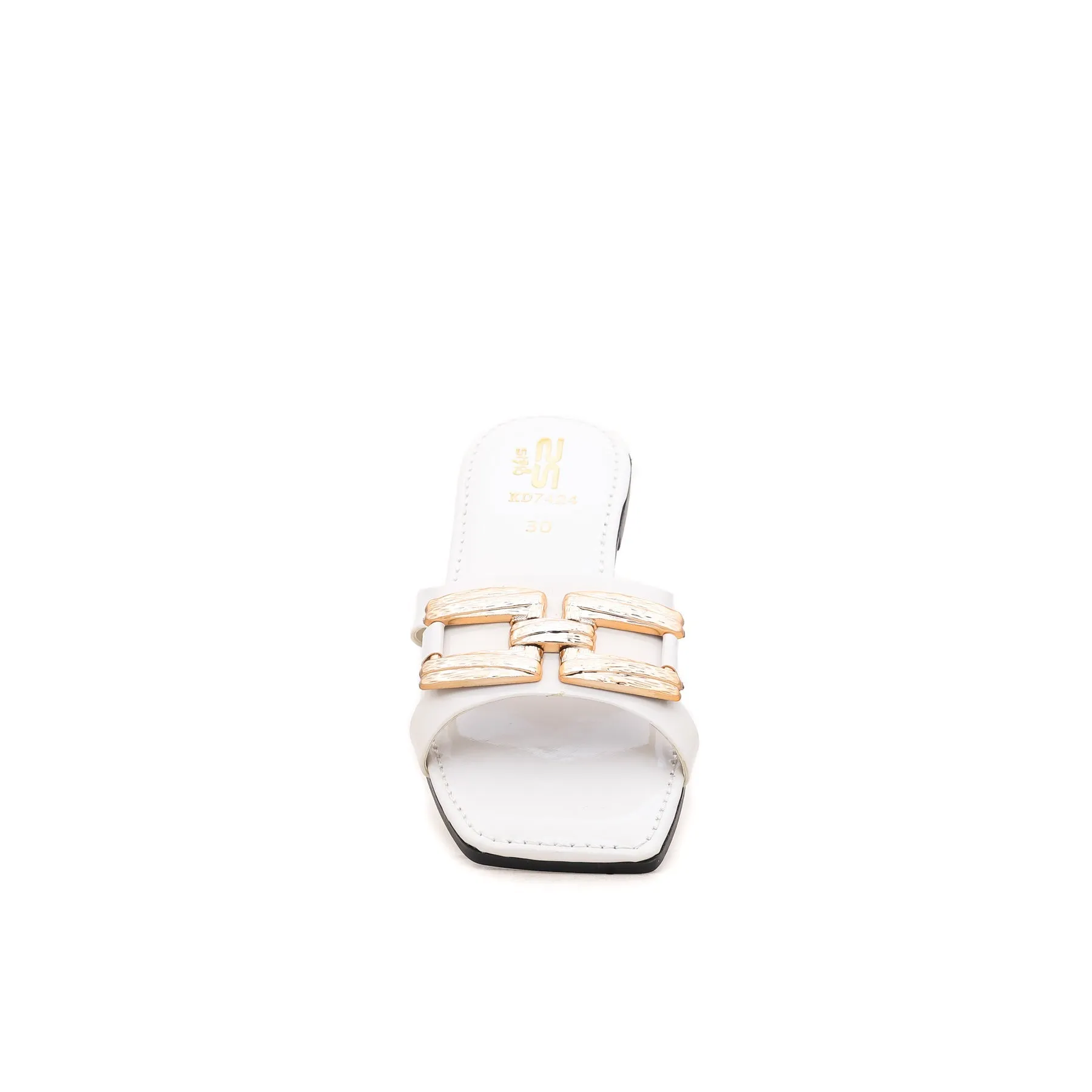 Girls White Casual Chappal KD7424