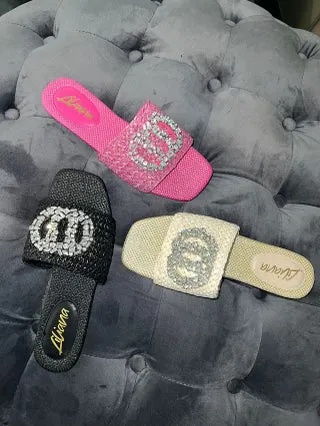 Glamour Gemstone Slides (Pink)
