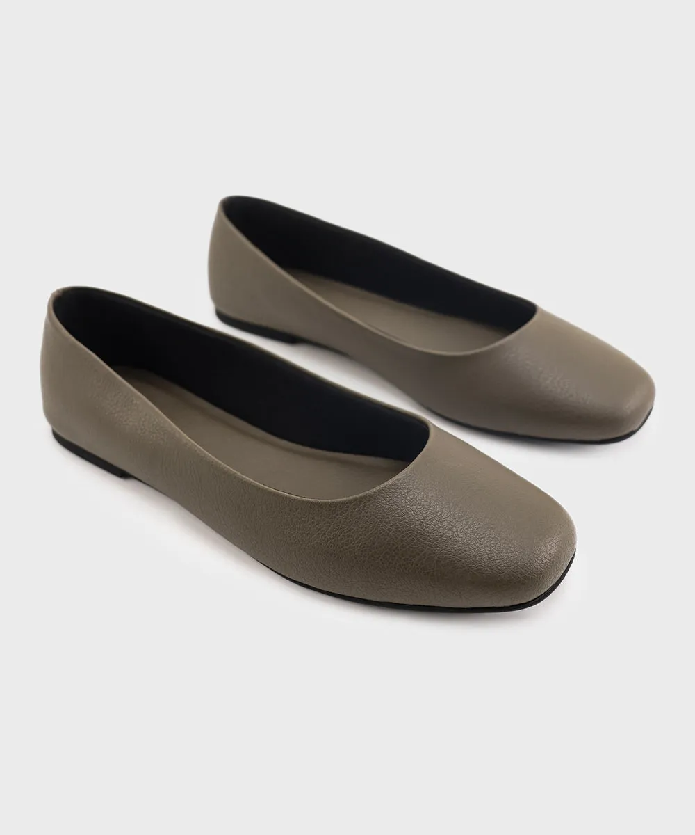 Green Faux Leather Pumps