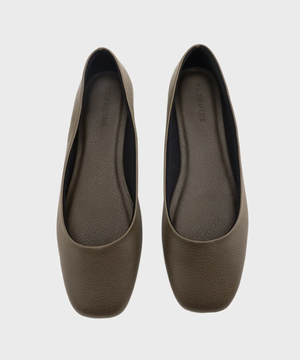 Green Faux Leather Pumps