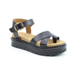 Heavenly Feet Temple BLACK Chunky Toe Loop Sandal