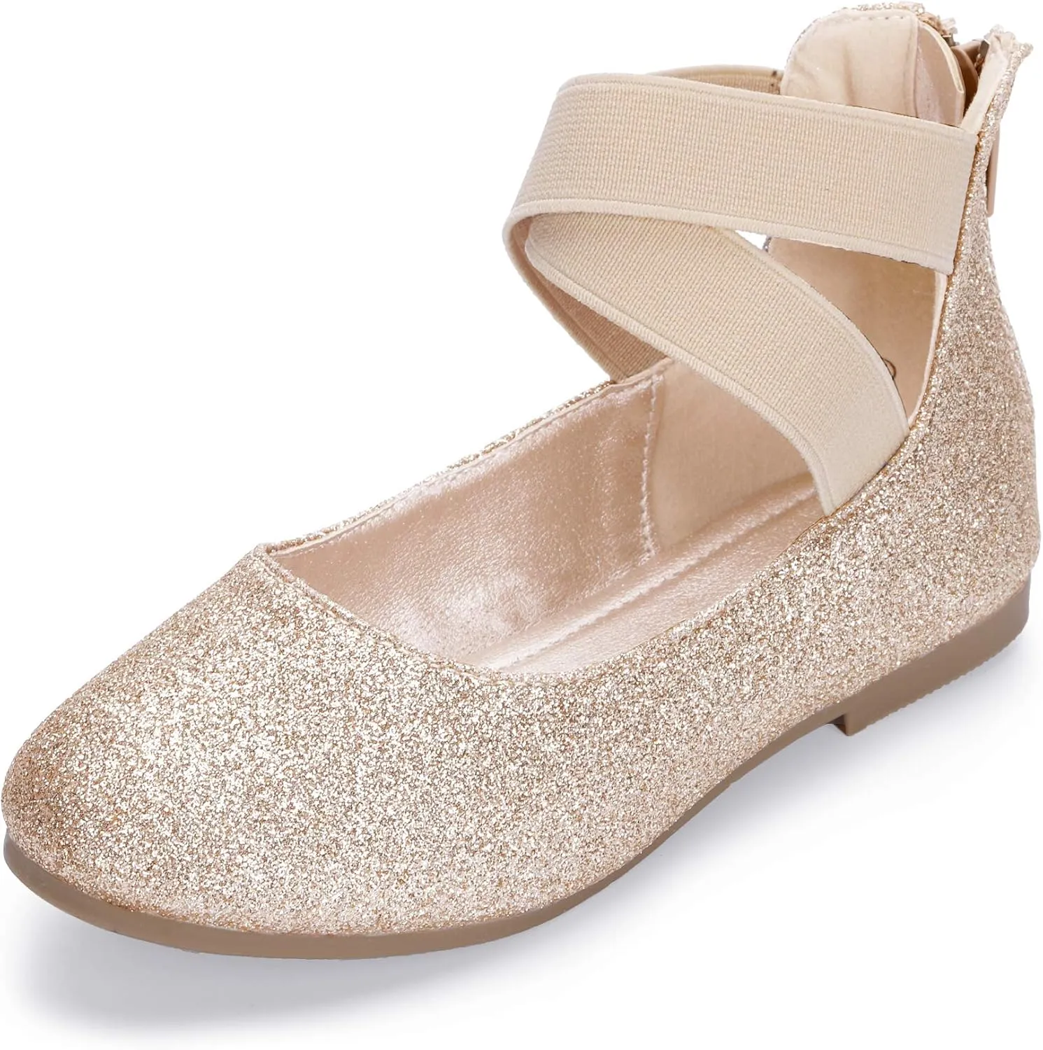 Hehainom Girls Dress Shoes Toddler Little Kids Gracy Ballet Mary Jane Ballerina Flats with Elastic Ankle Strap