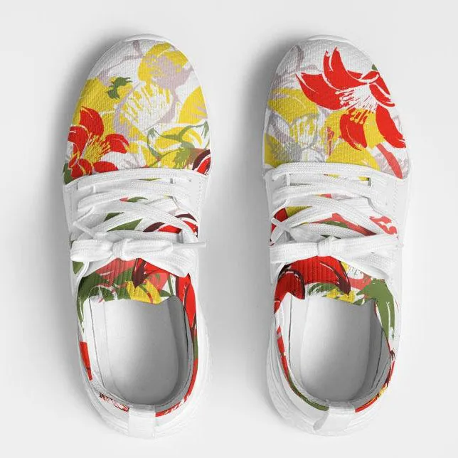Heroflower Women's Two-Tone Sneaker (Red and White)