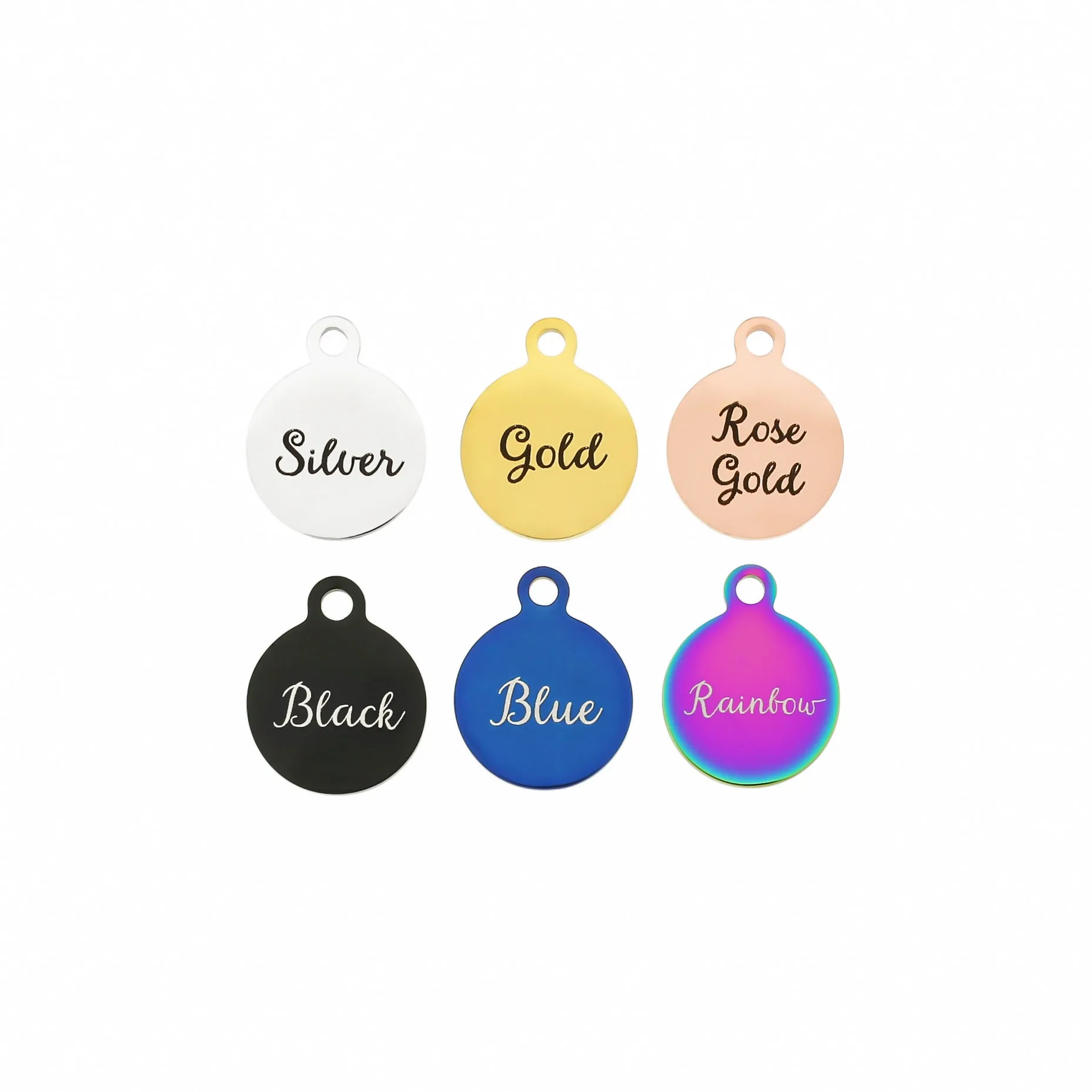 Island Girl Stainless Steel Small Round Charms - BFS002-2709