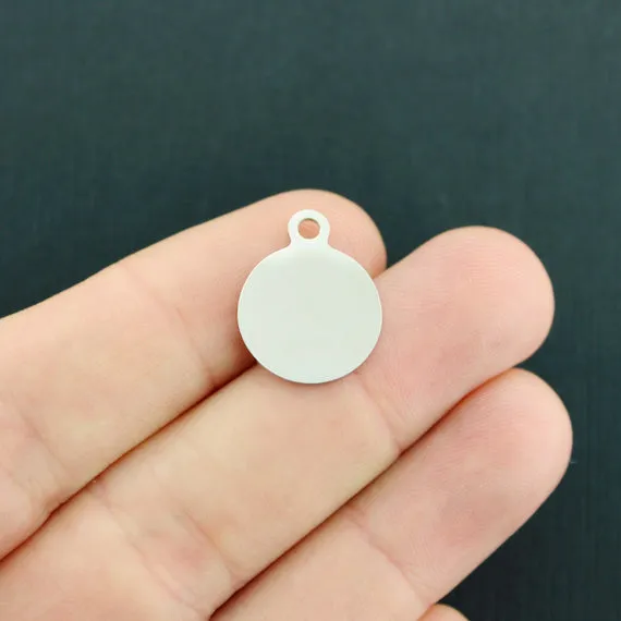 Island Girl Stainless Steel Small Round Charms - BFS002-2709
