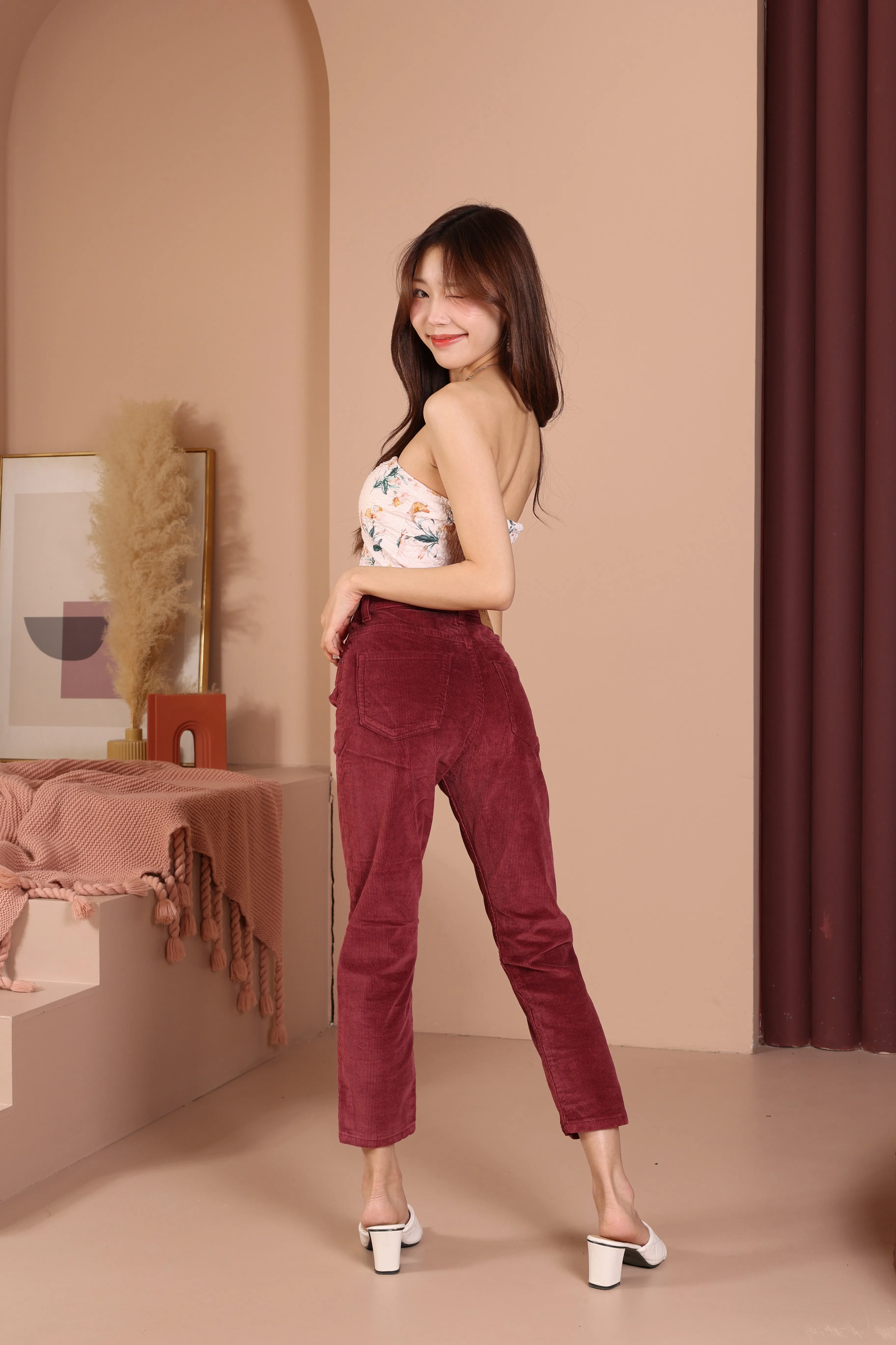 Jack Russel - Women Corduroy - Klassik JF-301/22 Slim Fit Mid Waisted